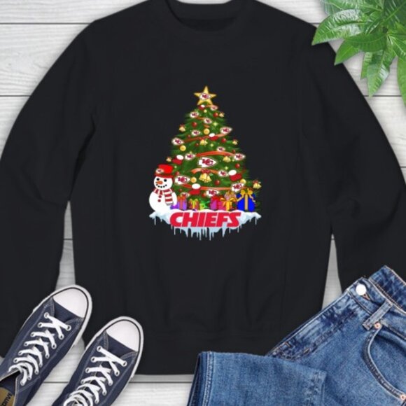 Kansas City Chiefs Merry Christmas Sports NFL Football Sweatshirt Winter Gift - Picture 1 of 5